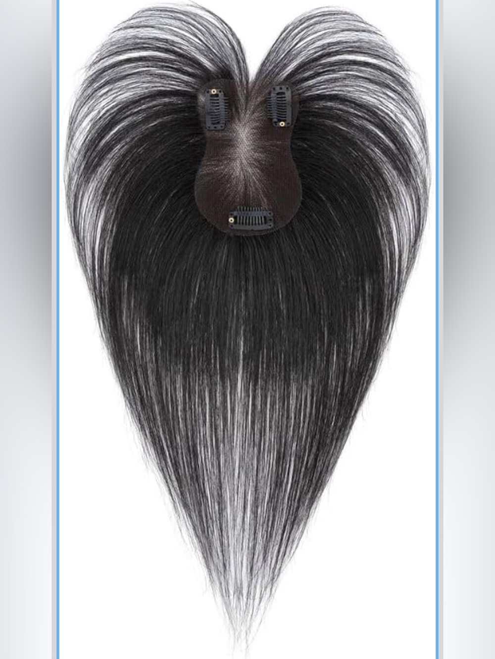 Hair Topper Real Human Hair Upgrade 360°3D Cover Clip in Wispy Bangs